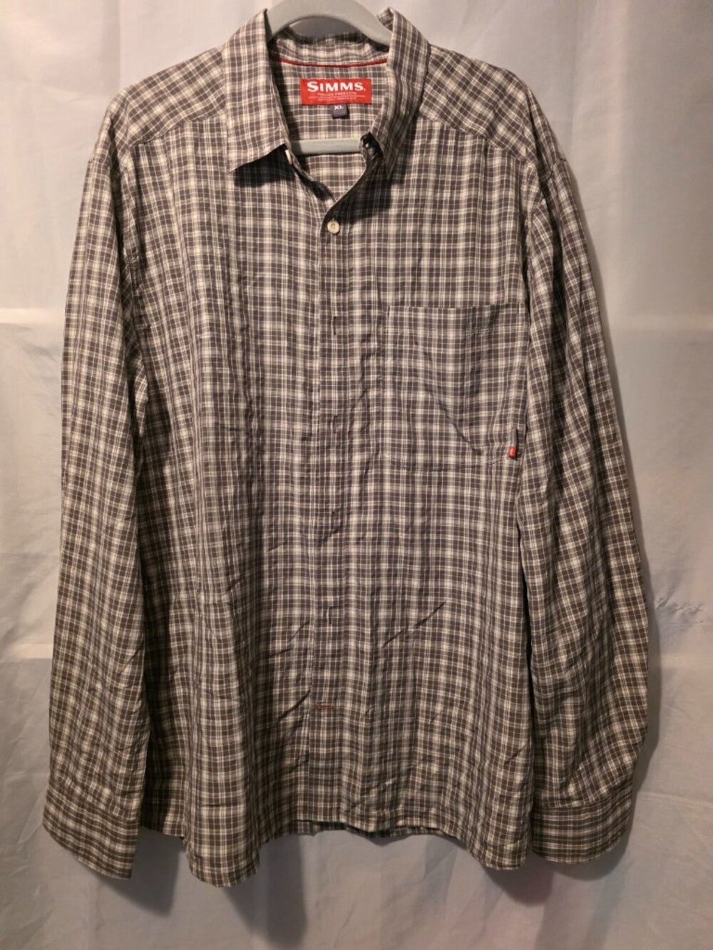 Men's Simms Fishing Products Plaid Button Down, Size XL